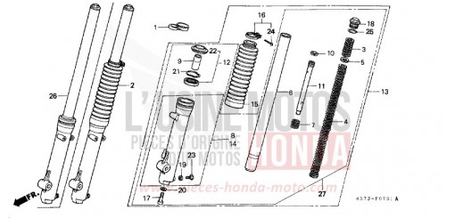 FOURCHETTE AVANT (SAUF XL125SZ/A/B,C-CM) XL125SC de 1987